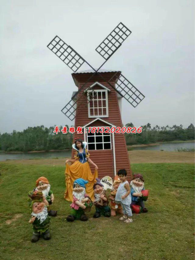 玻璃鋼風車雕塑，玻璃鋼卡通人物雕塑