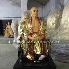 十八羅漢雕塑，玻璃鋼貼金佛像