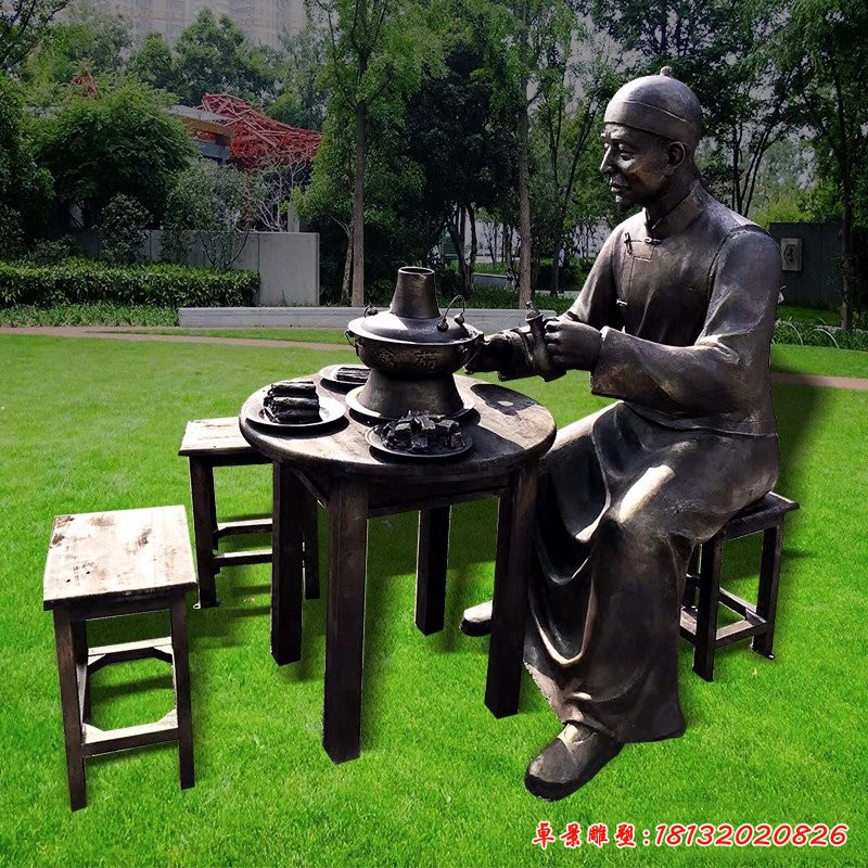 品嘗雕塑，玻璃鋼古代人物雕塑