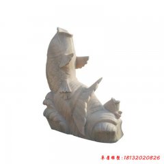 公園小區(qū)噴水鯉魚(yú)石雕