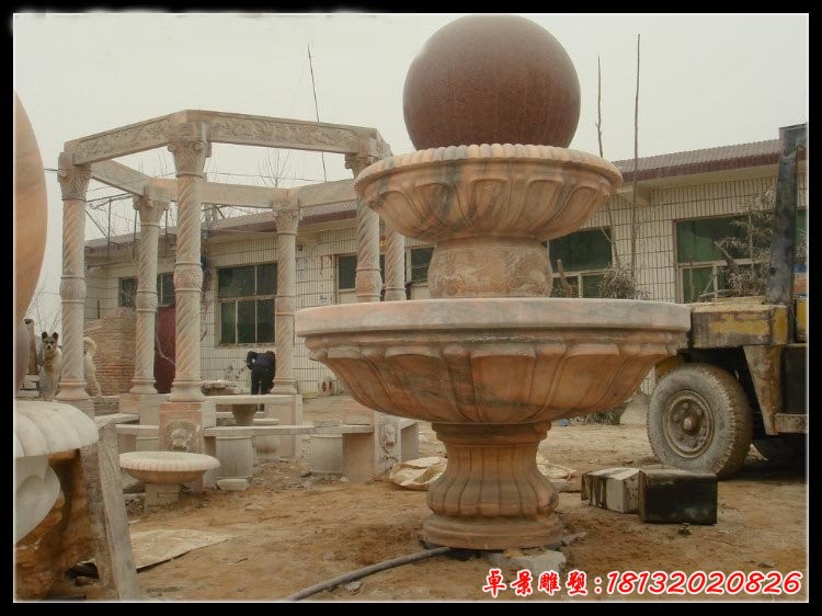 公園小區雙層晚霞紅風水球