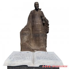 景區古代名人詩圣杜甫銅雕