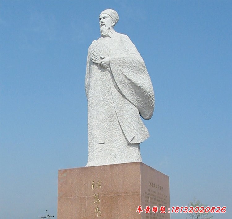 諸葛亮石雕，廣場三國人物石雕