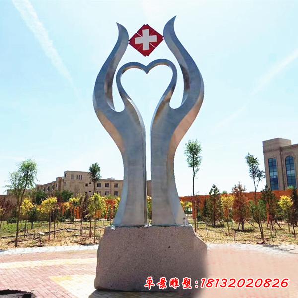 不銹鋼醫(yī)院標(biāo)識(shí)雕塑 (2)