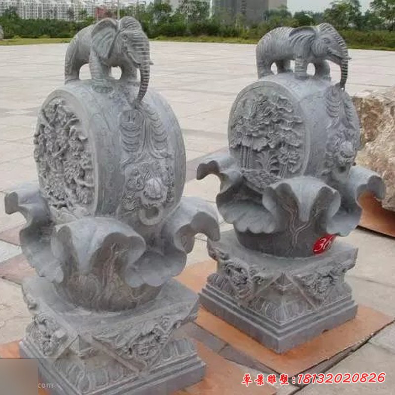 公園抱鼓石景觀(guān)石雕