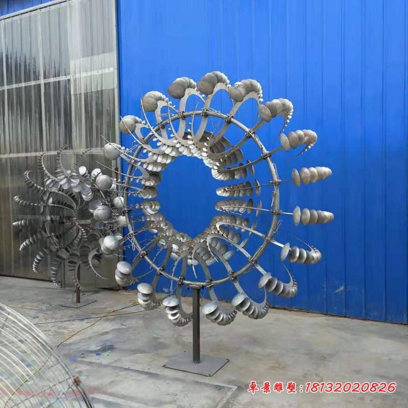 不銹鋼抽象太陽(yáng)花雕塑 (3)