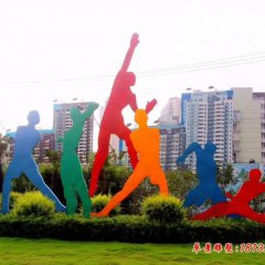 不銹鋼抽象剪影運動人物雕塑