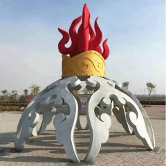 不銹鋼抽象火炬廣場(chǎng)雕塑