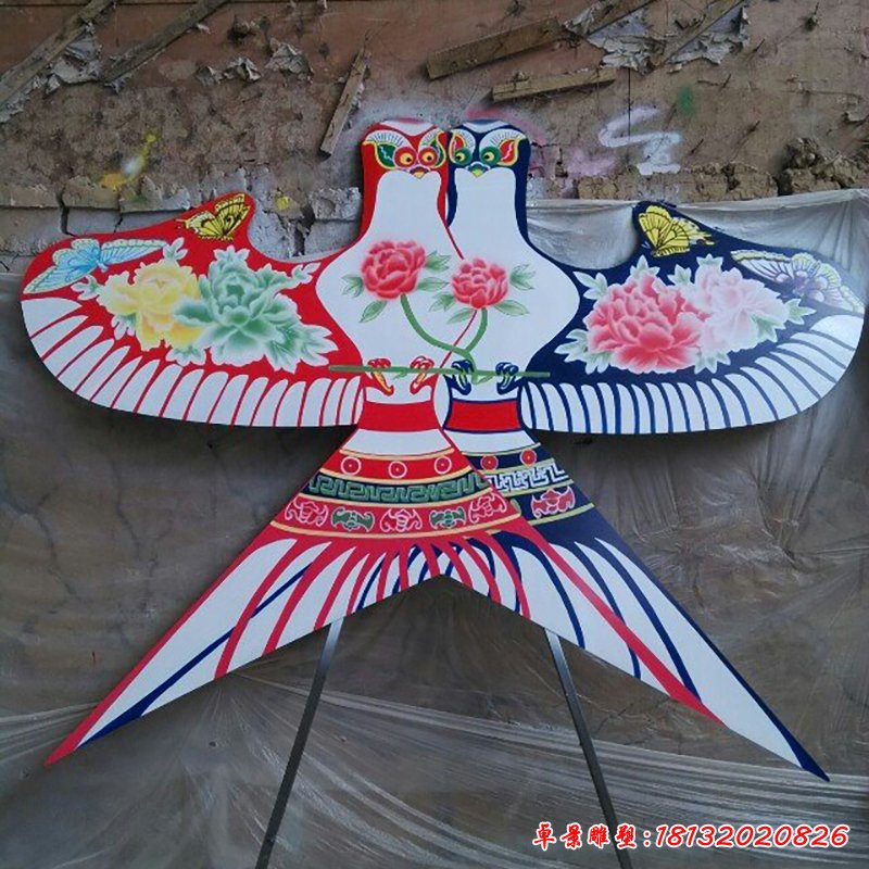 彩色不銹鋼仿真風(fēng)箏雕塑 公園景觀(guān)雕塑