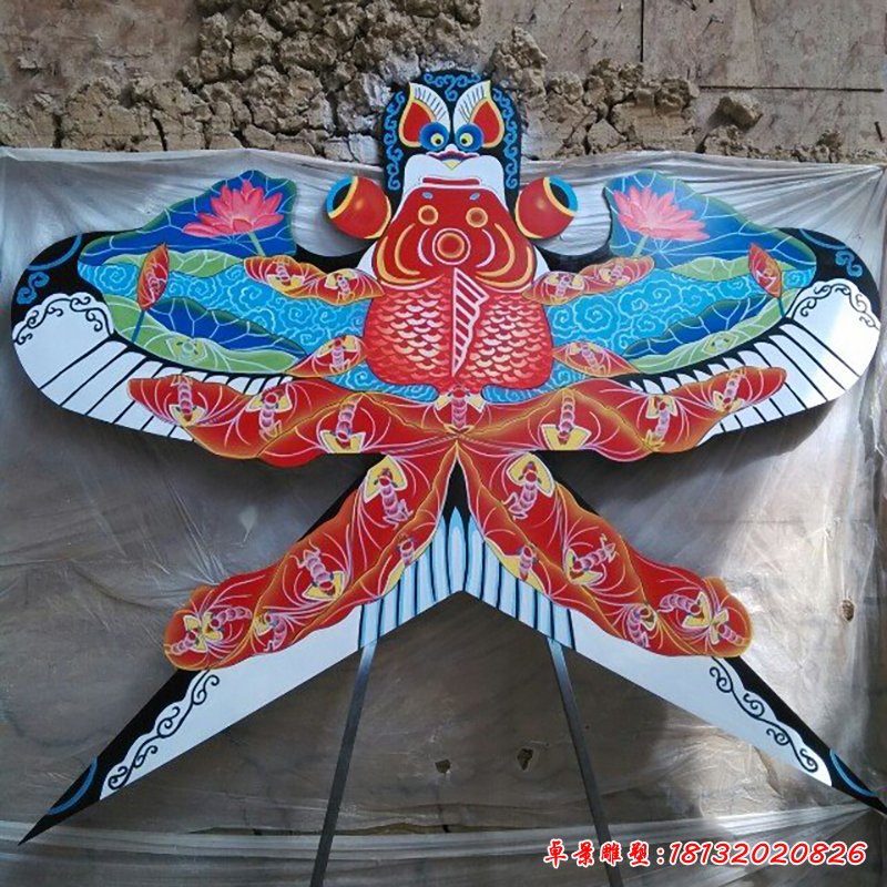 彩色不銹鋼仿真風(fēng)箏雕塑 公園景觀(guān)雕塑 (4)