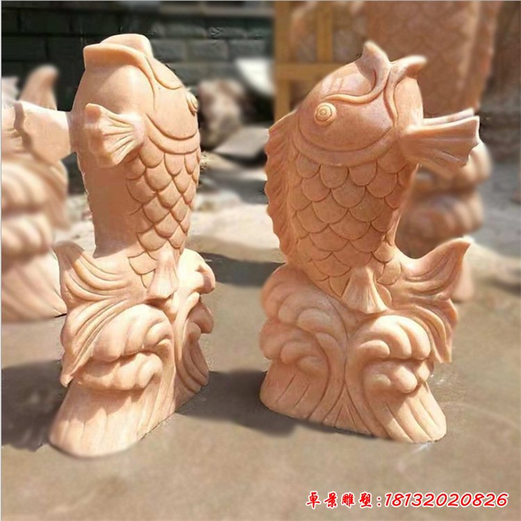 石雕魚噴泉雕塑