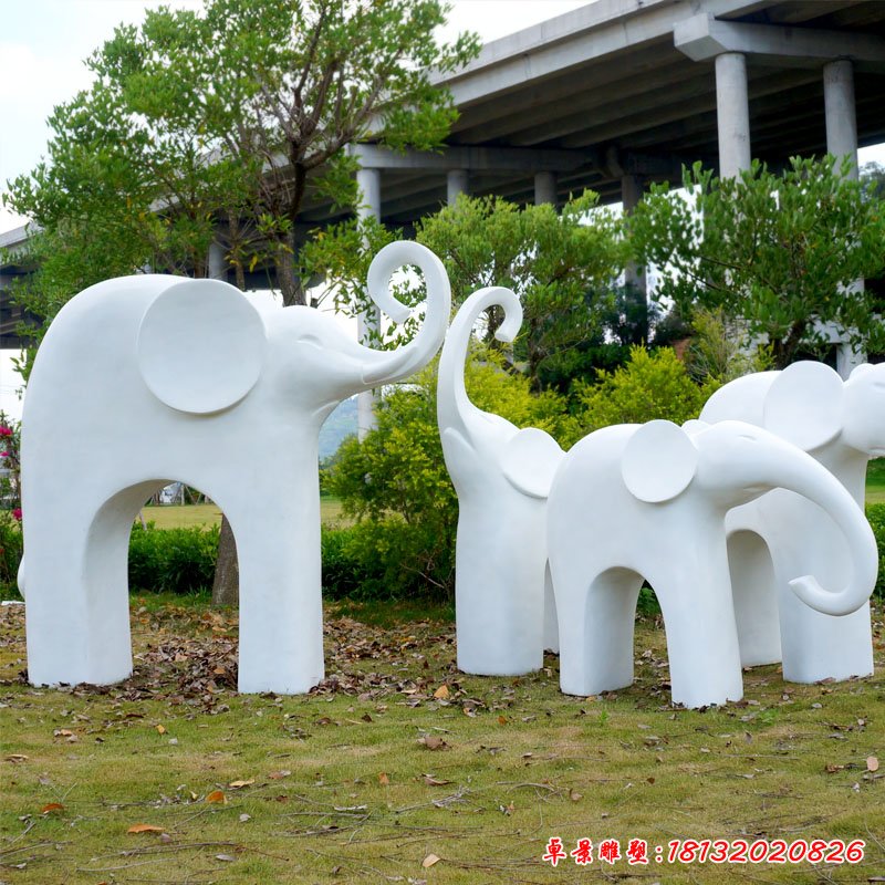 玻璃鋼彩繪大象雕塑 (18)