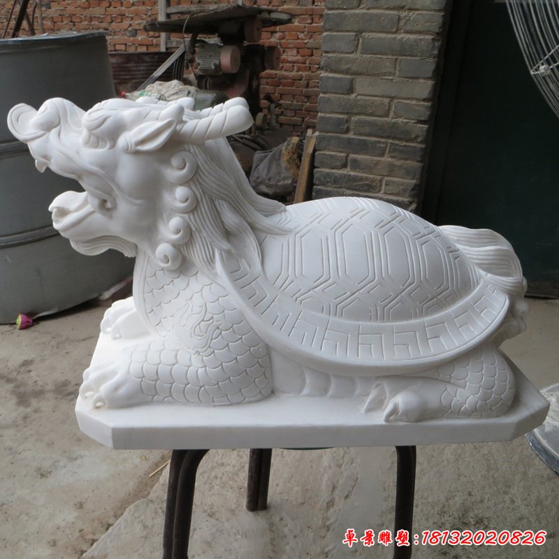 龍龜?shù)袼埽瑵h白玉龍龜石雕