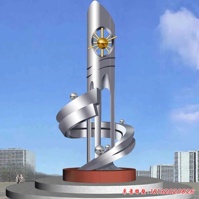 企業不銹鋼日月升輝雕塑 (1)