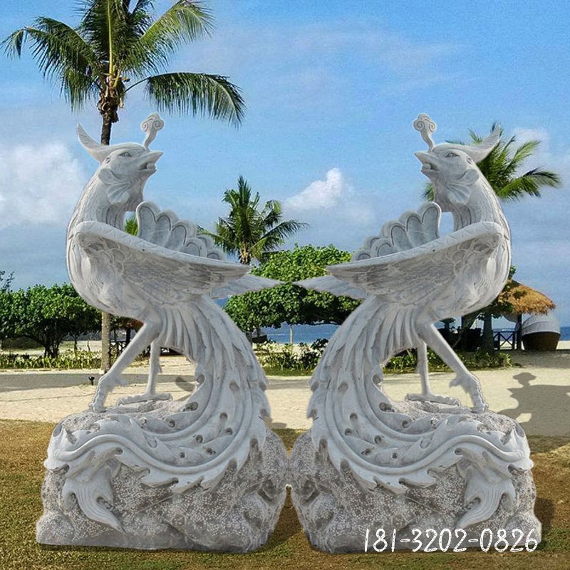 鳳凰石雕，公園神獸石雕