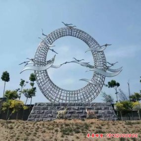 不銹鋼大雁動物雕塑 公園雕塑