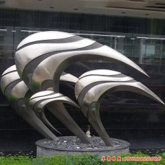 不銹鋼抽象魚雕塑