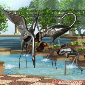 仙鶴不銹鋼雕塑 動物仙鶴雕塑