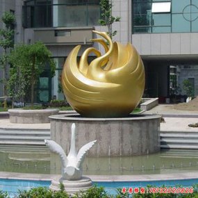 抽象不銹鋼天鵝雕塑