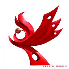 抽象不銹鋼鳳凰雕塑