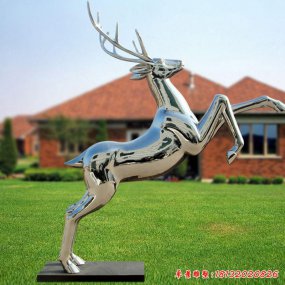 鏡面不銹鋼鹿雕塑