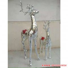 不銹鋼公園景觀梅花鹿雕塑