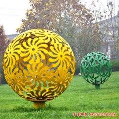 現代不銹鋼鏤空球景觀雕塑