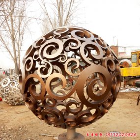 不銹鋼廣場(chǎng)鏤空球雕塑