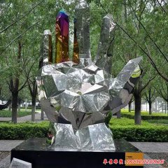 不銹鋼手雕塑 不銹鋼企業雕塑