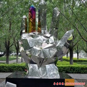 不銹鋼手雕塑 不銹鋼企業(yè)雕塑