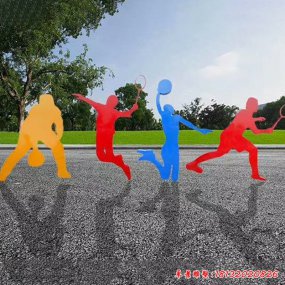 不銹鋼剪影體育運動人物雕塑