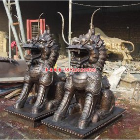 麒麟送子銅雕像