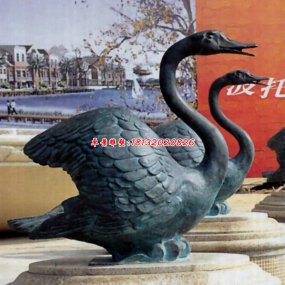 天鵝湖鑄銅天鵝雕塑