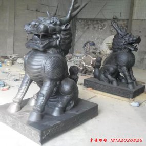 送子麒麟銅雕塑