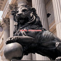 踩球獅子銅雕
