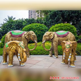 金色玻璃鋼大象