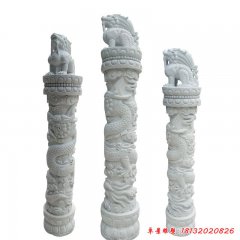 廣場龍柱石雕塑