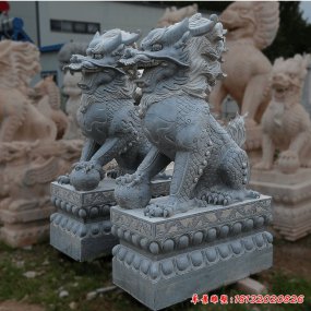 大理石麒麟神獸雕塑