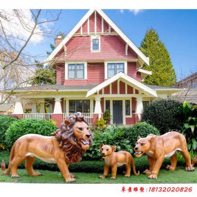 仿真獅子動物雕塑