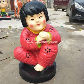 玻璃鋼春節福娃雕塑