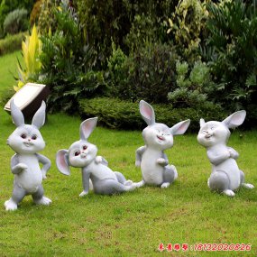 玻璃鋼仿真兔子雕塑