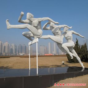 不銹鋼抽象運(yùn)動人物雕塑