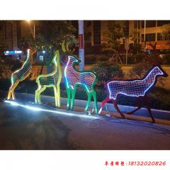 不銹鋼動物雕塑發光