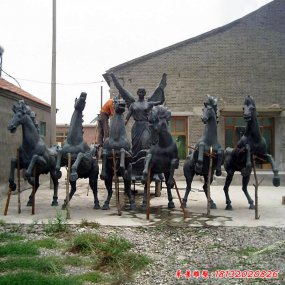 阿波羅戰車銅雕塑